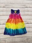 Pandemonium Rainbow Tie Dye Sleeveless Tiered Boho Style Dress Girls Size 4