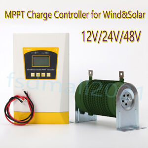 Dual MPPT Solar & Wind Charge Controller Regulator 12V/24V/48V Auto System 3000W