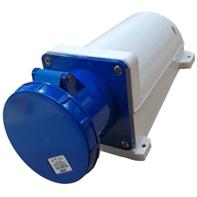 125 Amp 3 Pin Socket 1 Phase Blue 240V IP67 Waterproof 125A IEC309-2 Wall Mount - Image 1 of 4