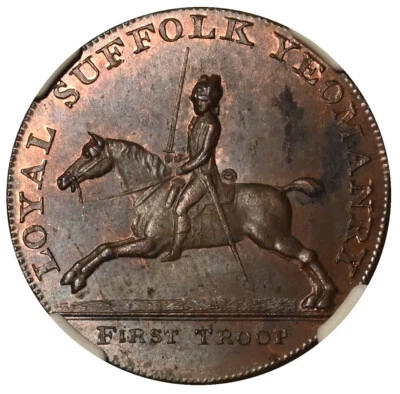 Blything (Suffolk) Half Penny token 1794 NGC MS63 'Royal Yeomanry' Ex.Baldwin - Image 1 of 3