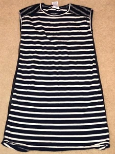 J CREW CREWCUTS KID GIRLS NAVY & WHITE STRIPPED SHORT SLEEVE SHIRT DRESS SZ 10 - Picture 1 of 3