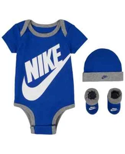 Nike Unisex Jordan New Born 3 Piece Set Blue/Gray Size 6-12 months - Picture 1 of 3