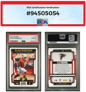 2023 Panini Score Bijan Robinson Rookie Card Atlanta Falcons #315 RC - PSA 10 🔥 - Bild 1 von 3