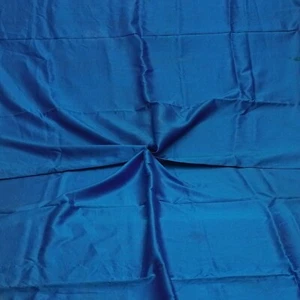 Vintage Blue 100% Pure Silk Handloom Sari Remnant 5YD Craft Fabric Silk Scrap - Picture 1 of 4