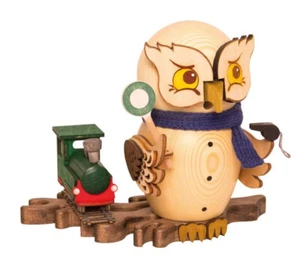 Kuhnert Raucheule mit Eisenbahn 15 cm #K37243 - Picture 1 of 2