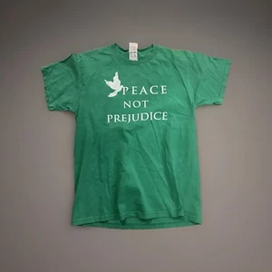 Peace Not Prejudice Dove Green Shirt Medium - Picture 1 of 5