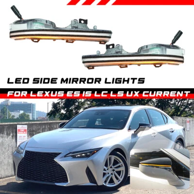 Clear For 2019-2024 Lexus ES350 IS350 RC350 Dynamic LED Mirror Turn Signal Light - Image 1 of 4