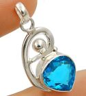 Natural 3CT Flawless Blue Topaz 925 Sterling Silver Pendant Jewelry NW9-9