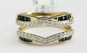 2Ct Round Lab Created Diamond Enhancer Guard Wrap Ring 14K Yellow Gold Plated - Picture 1 of 3