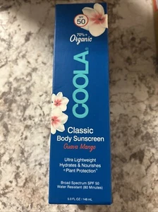 Protector solar corporal clásico orgánico COOLA guayaba mango ultra ligero 5 OZ FPS 50 - Imagen 1 de 3