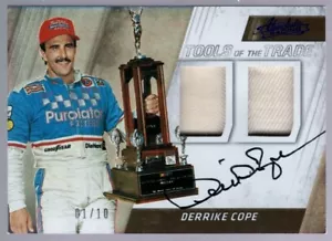 DERRIKE COPE 1/10 RACE USED FIRESUIT DUAL PATCH ON CARD AUTO SP 2017 ABSOLUTE - Picture 1 of 1