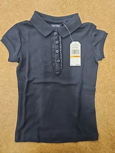 Nautica Girls School Uniform Polo Shirt 414 SU Navy Small 4 Regular New  - Picture 1 of 4