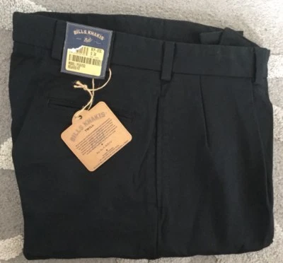 BRAND NEW-Bills Khakis Black M1P-BTBL Pleated Heavy Cotton SZ 33 MSRP $165 - Image 1 of 3
