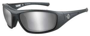 Harley-Davidson Men's Tank Sunglasses, Silver Flash Lens/Black Frame HDTAN02