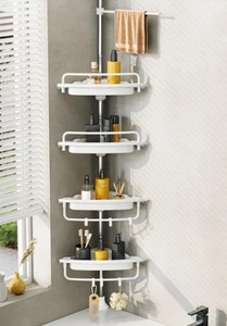 WSBArt Upgrade Sturdy Shower Caddy Tension Pole Corner Shower Caddy Bathroom ... - Picture 1 of 6