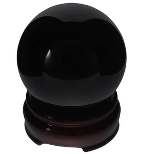 Bola de cristal de obsidiana negra decoración de escritorio esfera decorativa para el hogar - Imagen 1 de 12