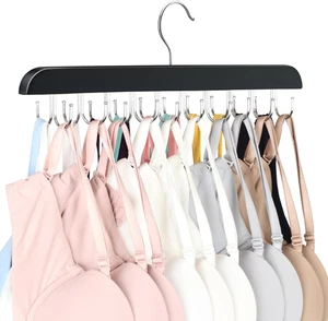 Percha de Sujetador para Armario, Tank Top Organizador 20 Ganchos Capacidad Plegable Madera Espacio  - Imagen 1 de 12