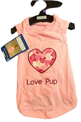NUEVO SIN ETIQUETAS Camisa Causal Canine Love Pup Corazón Tanque Perro Cachorro Mascota Pequeña Foto 1 de 4