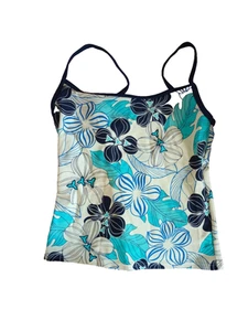 Mackays Swimwear UK 10 Floral Blue Mix Tankini Top - Picture 1 of 3