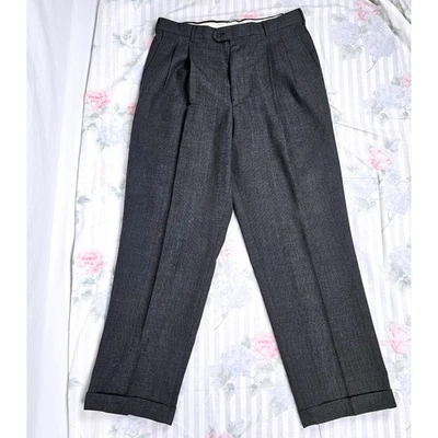 Pantalón de vestir plisado espiga carbón Chaps Ralph Lauren para hombre W34 L30 Foto 1 de 4