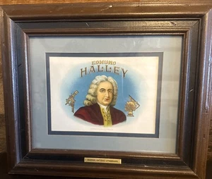 Antique Stone Lithograph Of Edmund Halley With Certificate Of Authenticity - Picture 1 of 7