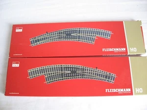 TT1* Fleischmann H0 6174 6175 par de desviadores de arco izquierda derecha embalaje original como nuevo - Imagen 1 de 2