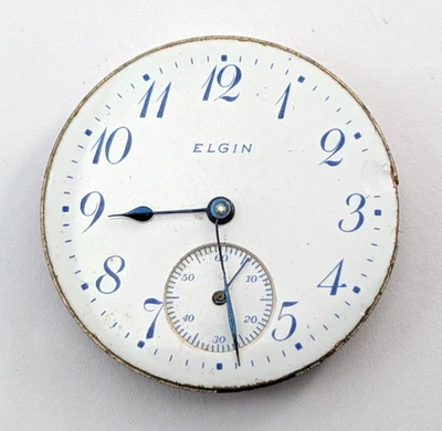 1919 ELGIN 21782547 Grade 462 7j 3/0s Antique Pocket Watch Movement PARTS REPAIR - Image 1 of 4