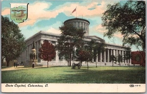 Vintage 1910s COLUMBUS, Ohio Postcard STATE CAPITOL BUILDING & Monuments View - Picture 1 of 2