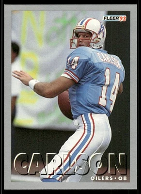 Cody Carlson 1993 Fleer Football #181 - Houston Oilers - Image 1 of 2