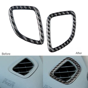 Carbon Fiber Interior Dash Side Air Vent Outlet Trim For Subaru Forester 2005-08 - Picture 1 of 11