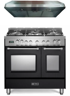 Campana extractora Verona Prestige VPFSGE365DE 36" doble rango de combustible negro mate Foto 1 de 4