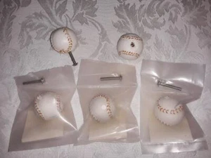 LOT OF 5 BASEBALL BALL DRAWER KNOB PULLS - Picture 1 of 1