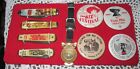 Vintage Tom Mix Lot - Ralston - 4 Pocket Knives , Gold Ore Watch Fob & Pins