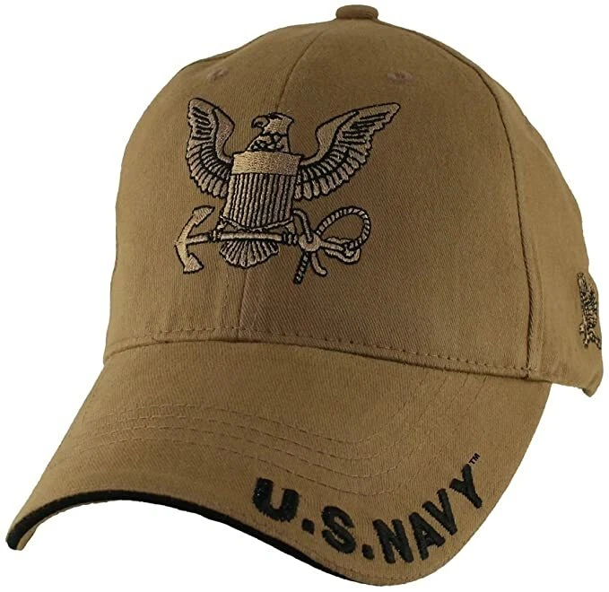 NEW U.S. Navy Insignia Baseball cap hat. Coyote Brown. 6647 - Image 1 of 1