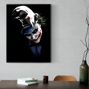 DC HEATH LEDGER JOKER BATMAN MOVIE A1 FRAMED POSTER WALL ART PICTURE PRINT - Picture 1 of 2