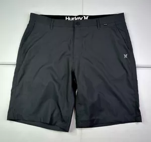 Pantalones cortos de tabla Hurley para hombre bolsillos geométricos elásticos negros secado rápido talla 38 ¡NUEVOS SIN ETIQUETAS! - Imagen 1 de 8