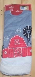 Red Shed Premium Christmas Tree Skirt 48" Embroidered Red Barn Farmhouse NEW - Picture 1 of 2