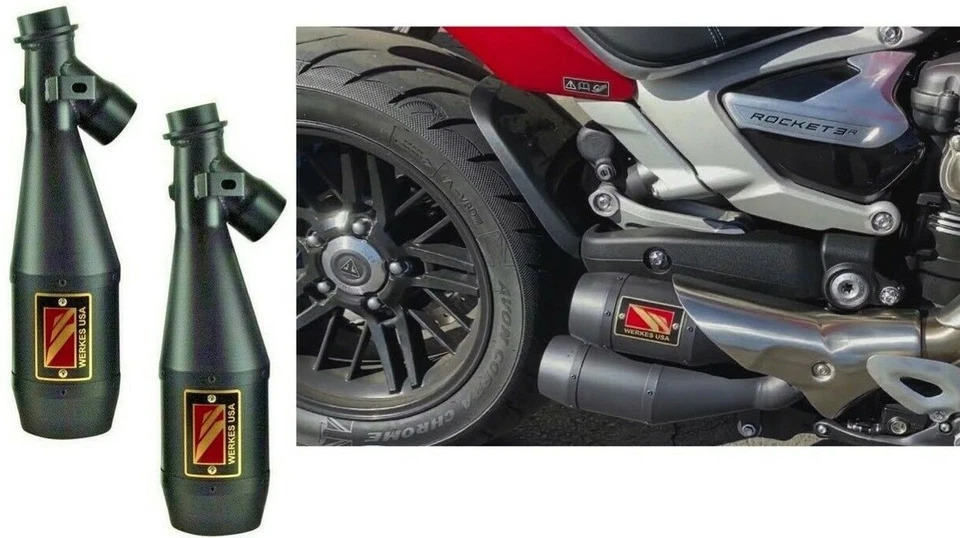 Competition Werkes Exhaust BLACK 2020-24 Triumph Rocket 3 # WT2500-BV - Image 1 of 1
