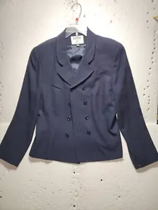 Kasper For ASL Coat Womens Size 14 Black Blazer Double Breasted Button Casual - Picture 1 of 19