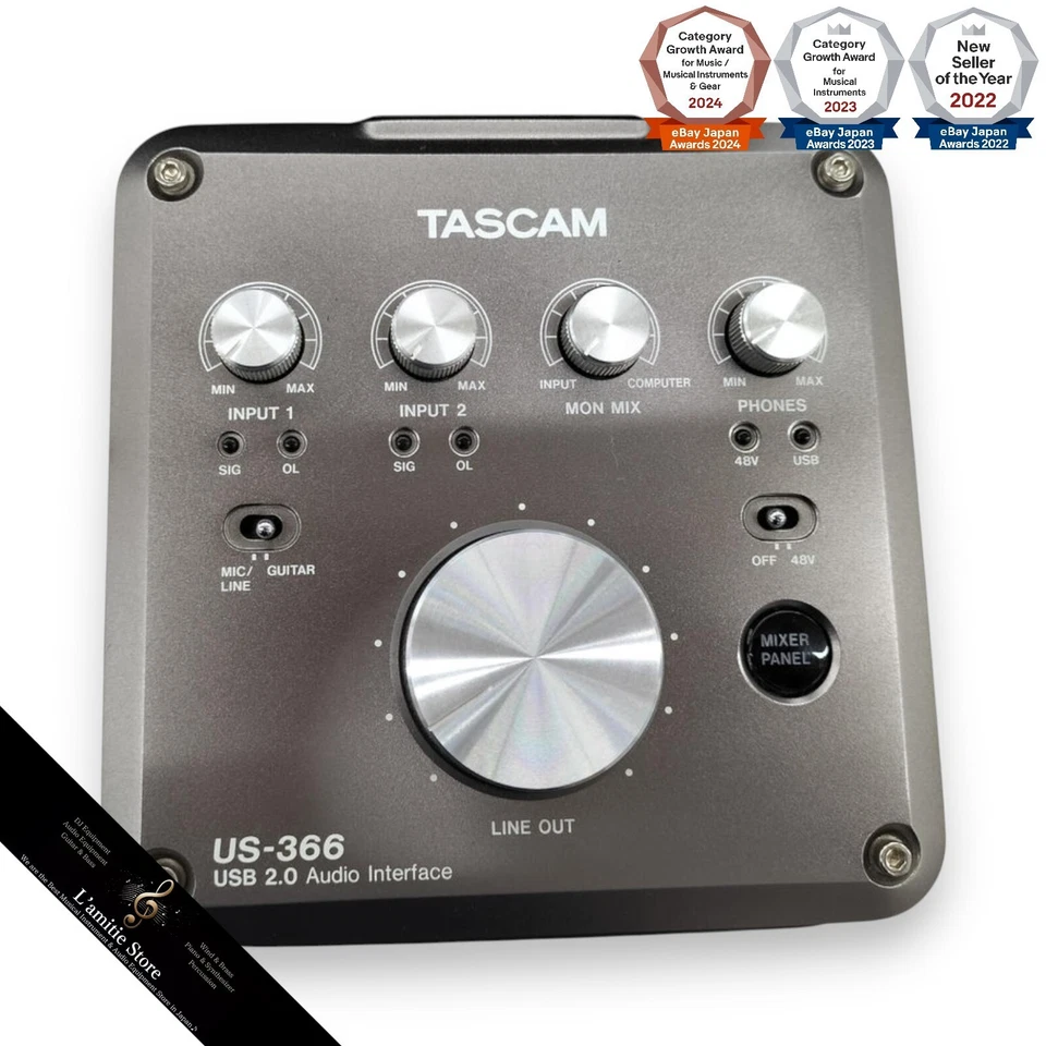 TASCAM US-366 4-In 6-Out 6-In 4-Out USB Audio Interface Digital Japan US366 JP - Image 1 of 4