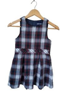 Lands End Girls Red Navy Plaid Jumper Dress School Uniform Size 6