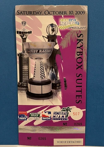 10/9/09 IndyCar Race Ticket Package w/ Team Penske Credentials - Miami Speedway Cover