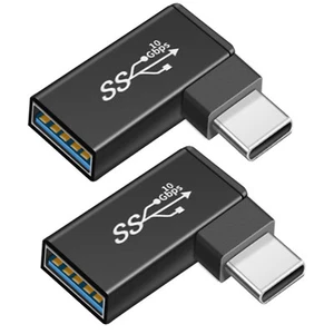 2pcs Right/Left Angle 90 Degree USB Type C 3.1 Male to USB 3.0 A Female Adapter - Picture 1 of 2