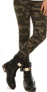 Leggings bambina mimetici stampa esercito pantaloni morbidi+elastici mimetici tg 134-146 - Foto 1 di 7