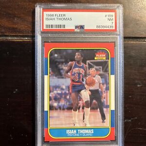 1986-87 Fleer Basketball Isiah Thomas #109 PSA 7 Under graded