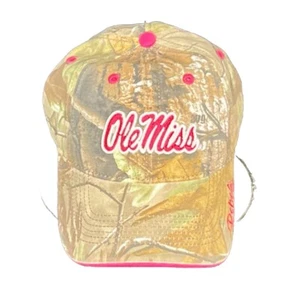 Womens NWT Ole Miss Mississippi Rebels Football Camo & Pink Adjustable Hat Cap - Picture 1 of 9