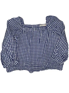 Zara Kids Top Shirt Girls 14 Blue Gingham July Summer School Plaid Blouse - Picture 1 of 8