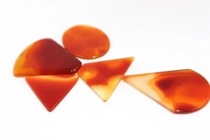 5 Piece Set of Natural Red Onyx Multi Shape Size 29x32-40x53 MM Loose Gemstone - Picture 1 of 5
