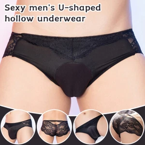 Camel Toe Hiding Gaff Panties Men's Crossdresser Back Lace T Back Thong Briefs - Picture 1 of 11