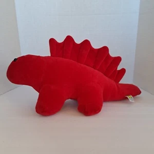 Manhattan Toy Company Stegosaurus Dinosaur Red Velveteen Plush 17" Vintage 1991 - Picture 1 of 23